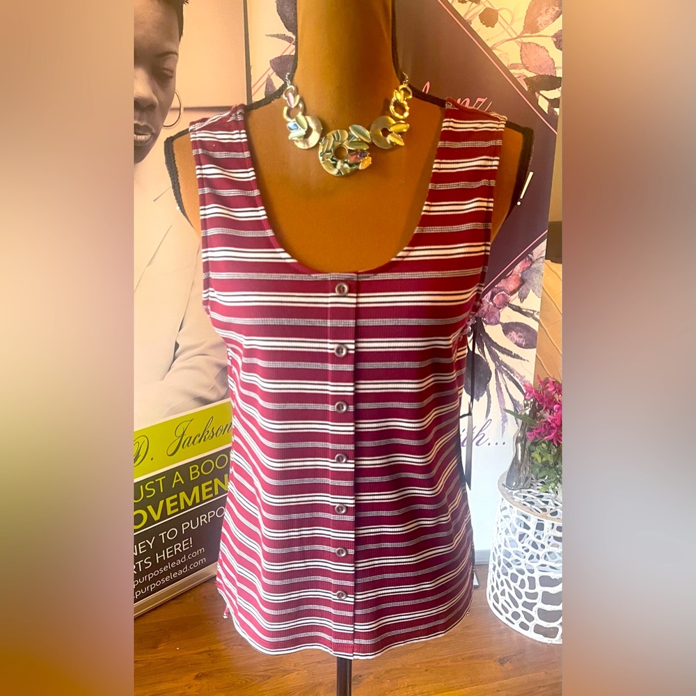 🌺(65) Ribbed Tank~Burgundy